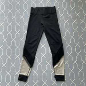 Terez Black Leggings with Mesh and Silver Accents - Size Medium